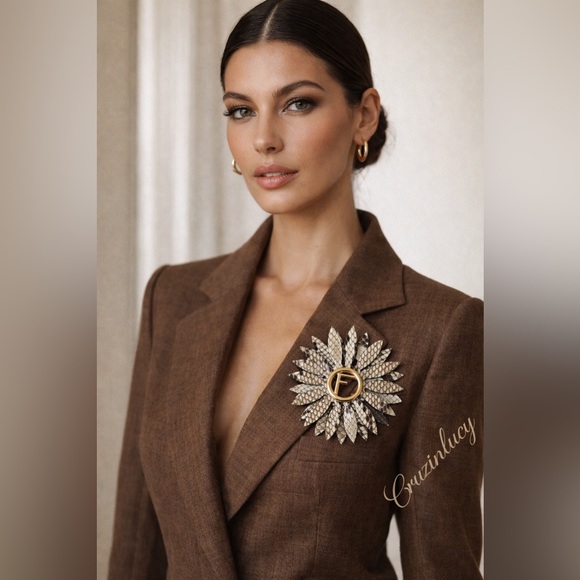 Fendi Python Leather Magnetic Brooch - Picture 15 of 15